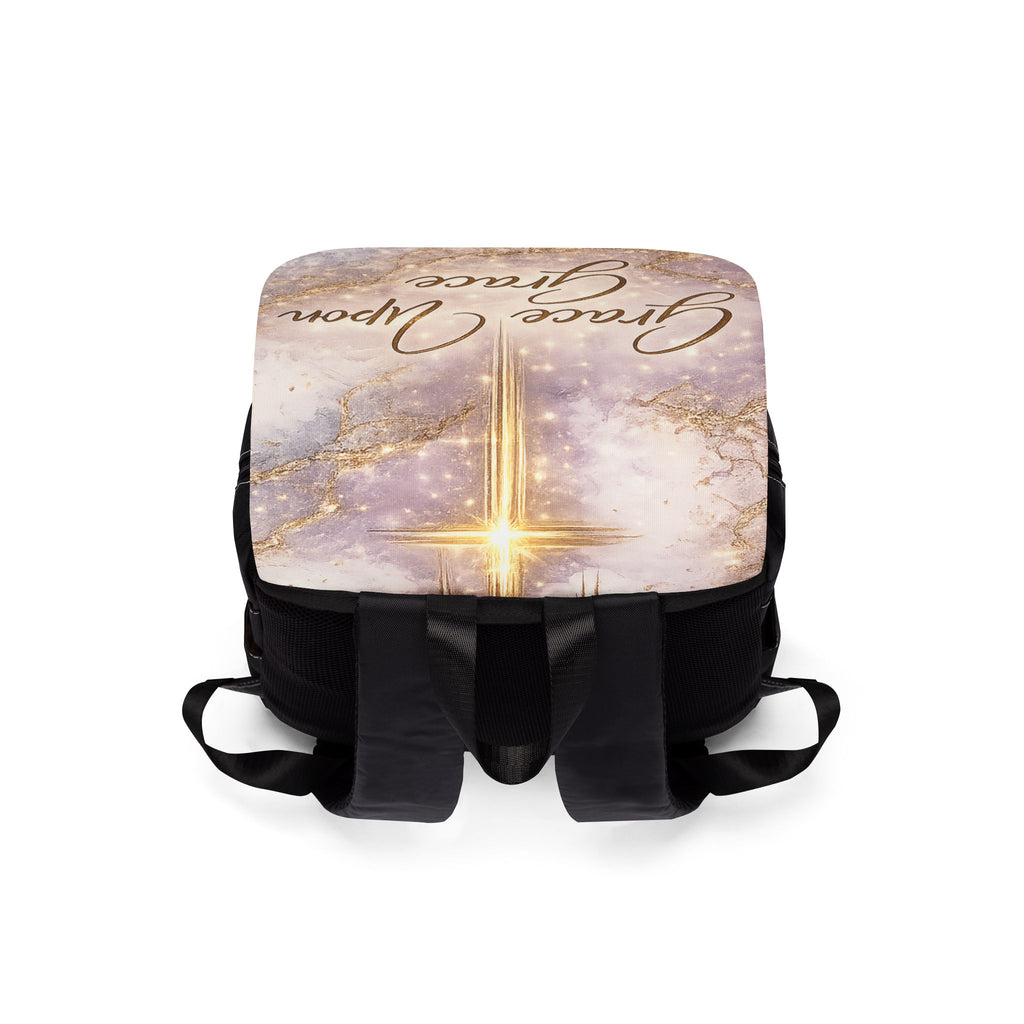 Grace Upon Grace Christian Backpack| Luxury Blush Marble Cross Bag| Faith Gift for Women and Teens