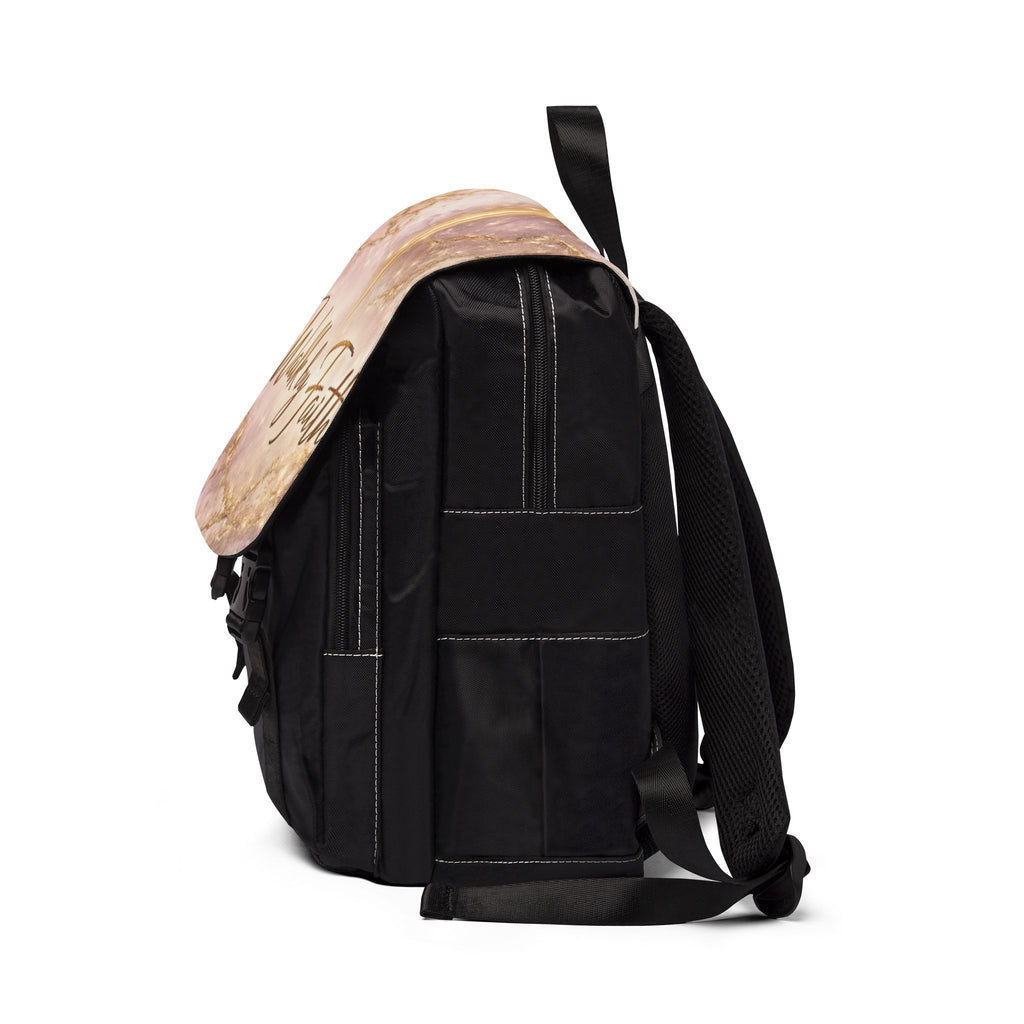 Walk by Faith Christian Backpack | Blush Pink Marble Cross Bag | Faith Gift for Women & Teens