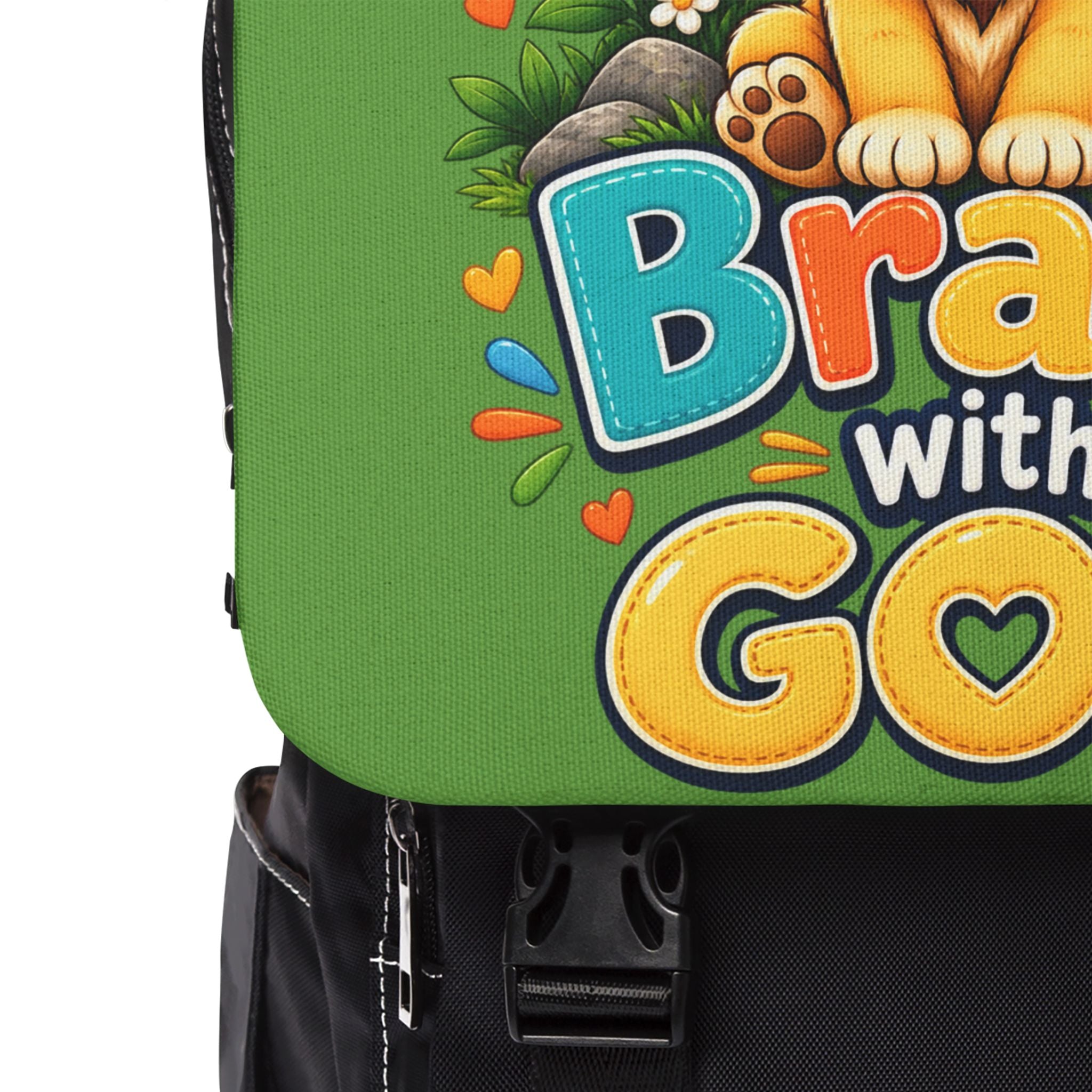 Copy of Brave with God Green Kids Backpack| Christian School Backpack|Cute Lion Book Bag for Boys&Girls