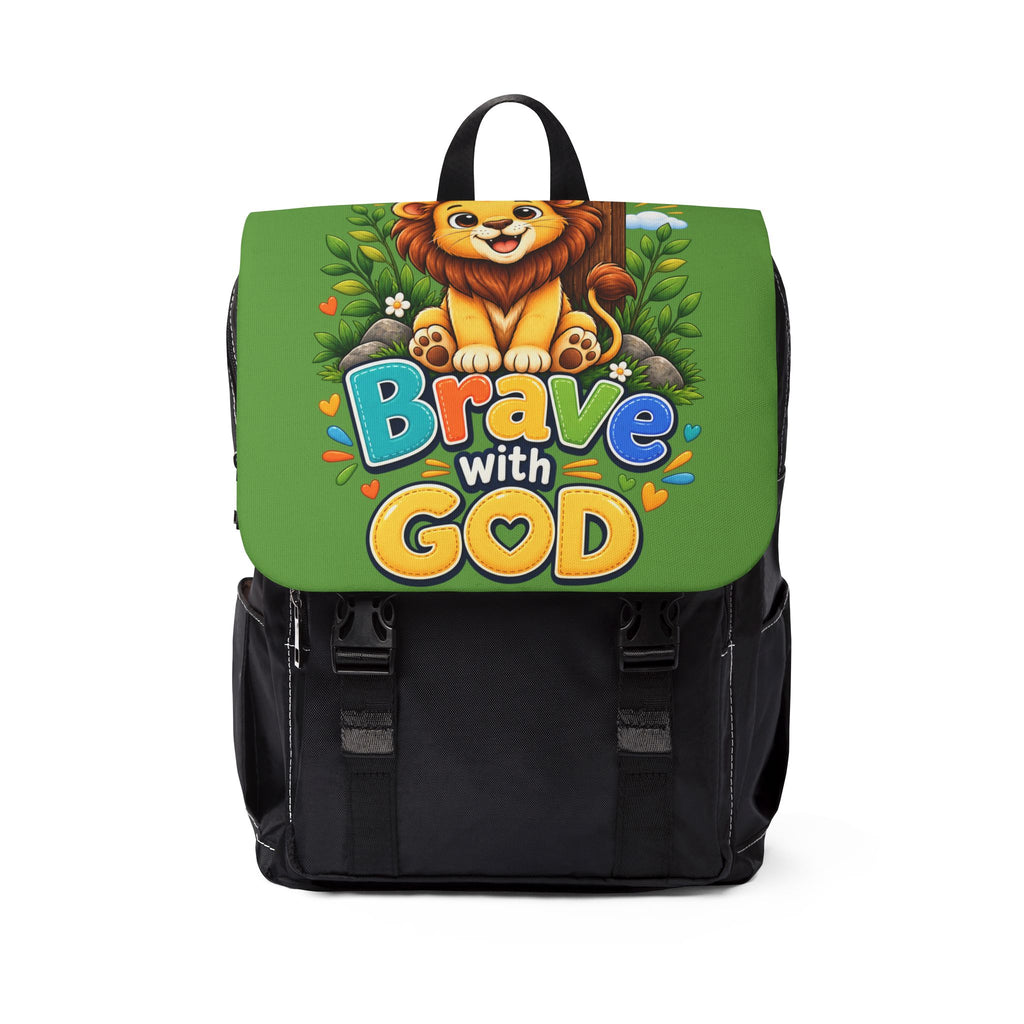 Copy of Brave with God Green Kids Backpack| Christian School Backpack|Cute Lion Book Bag for Boys&Girls