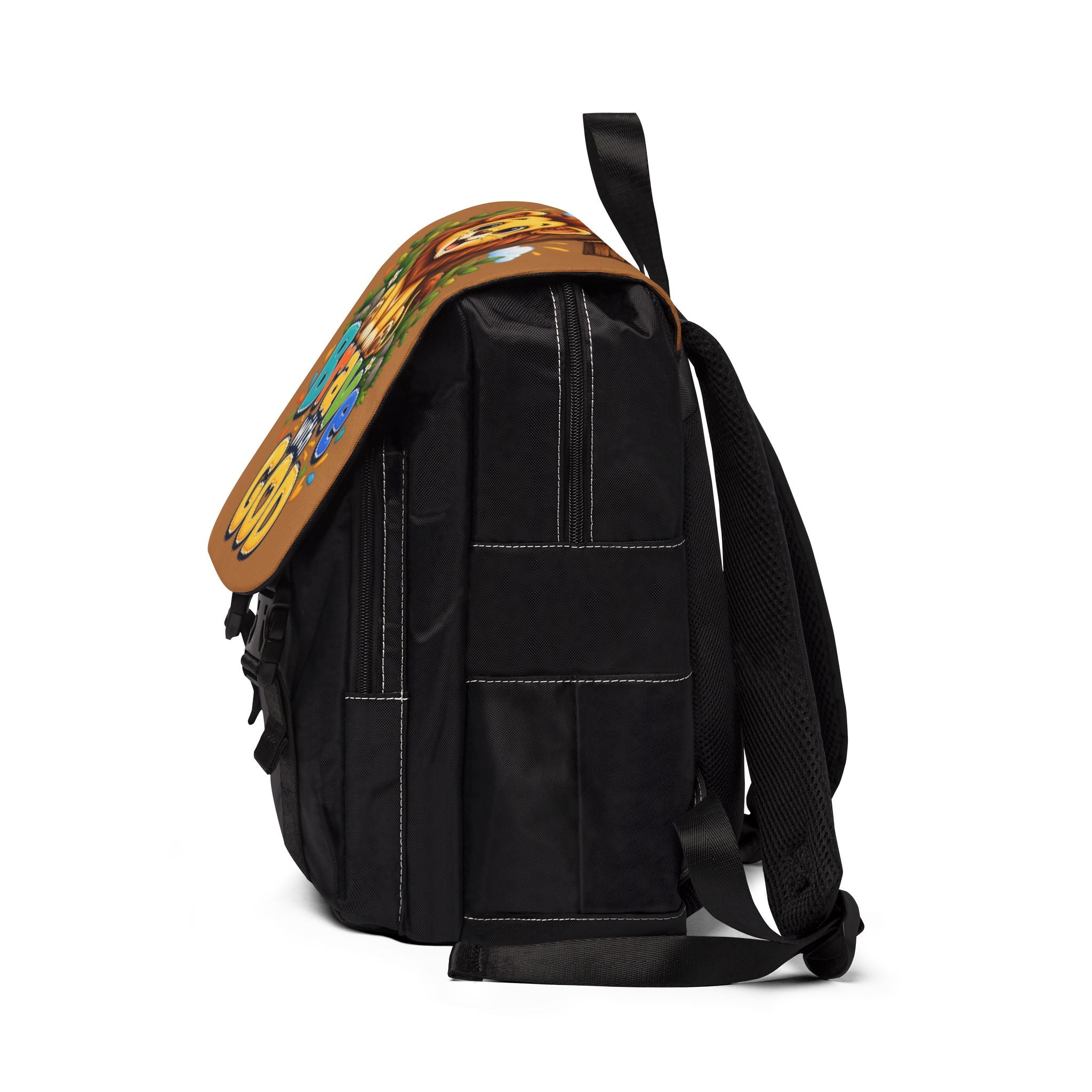 Brave with God Brown Kids Backpack| Christian School Backpack| Cute Lion Book Bag for Boys & Girls