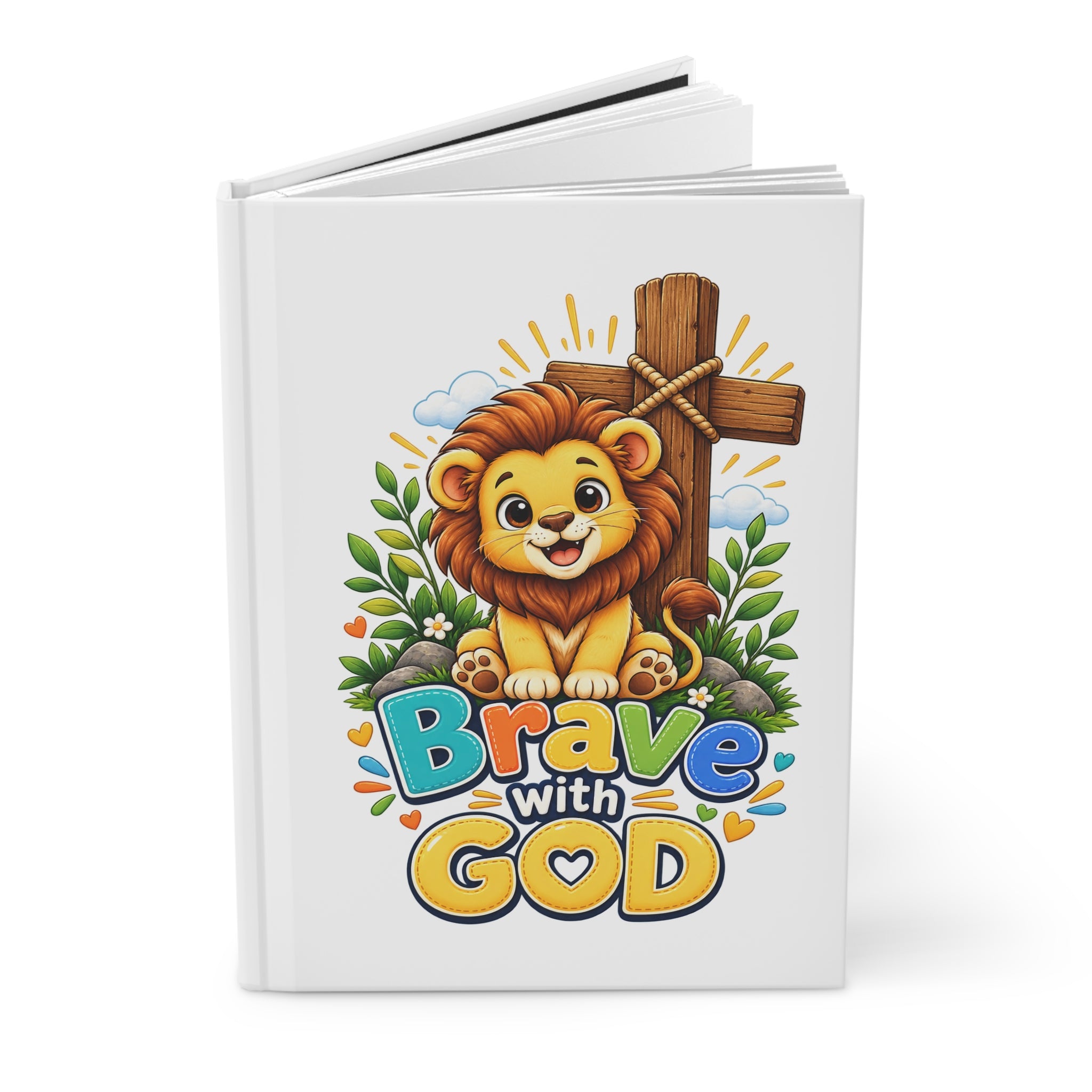 Brave with God Christian Journal| Lion Faith Notebook| Hardcover Matte Journal| Inspirational Gift
