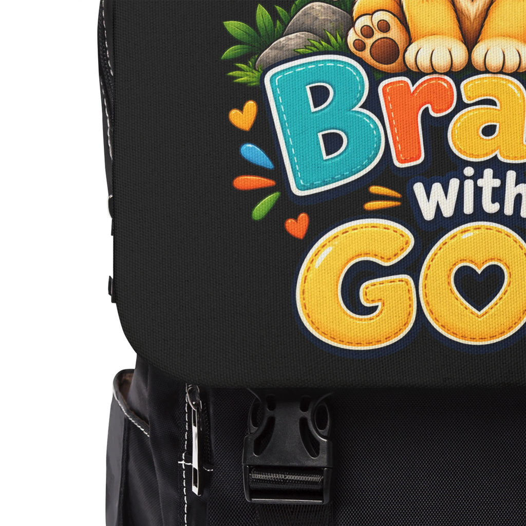 Copy of Brave with God Black Kids Backpack|Christian School Backpack| Cute Lion Book Bag for Boys and Girls