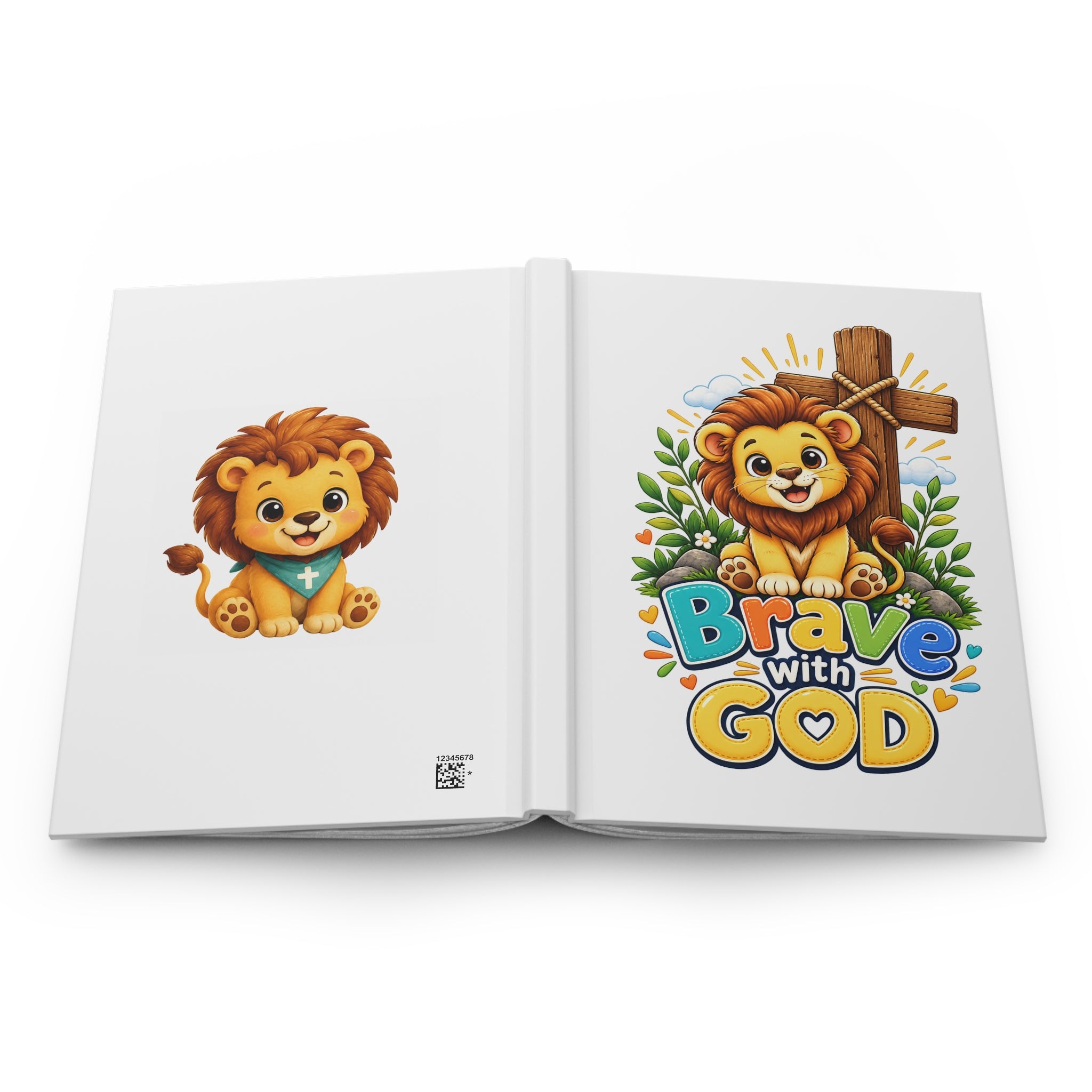 Brave with God Christian Journal| Lion Faith Notebook| Hardcover Matte Journal| Inspirational Gift