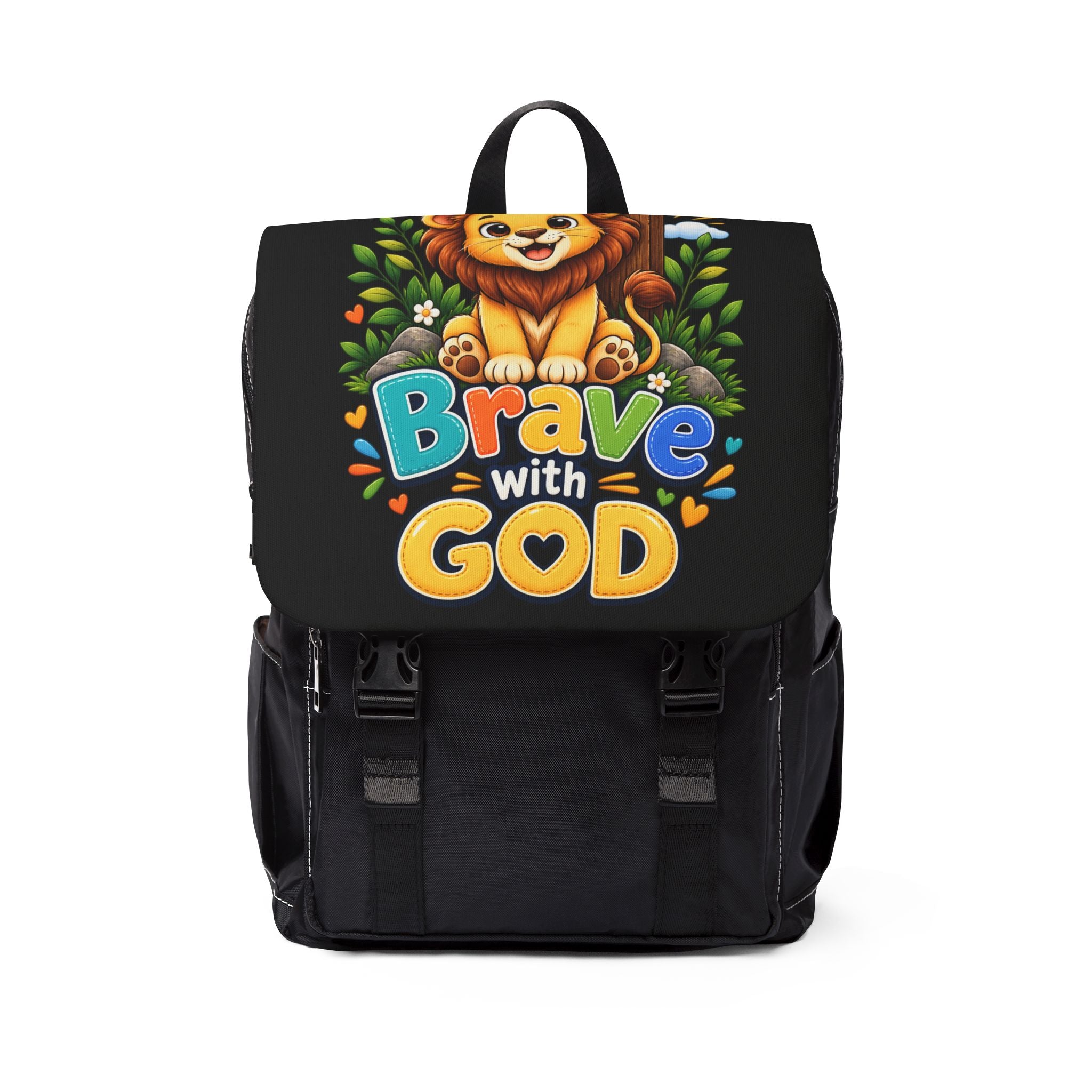 Copy of Brave with God Black Kids Backpack|Christian School Backpack| Cute Lion Book Bag for Boys and Girls