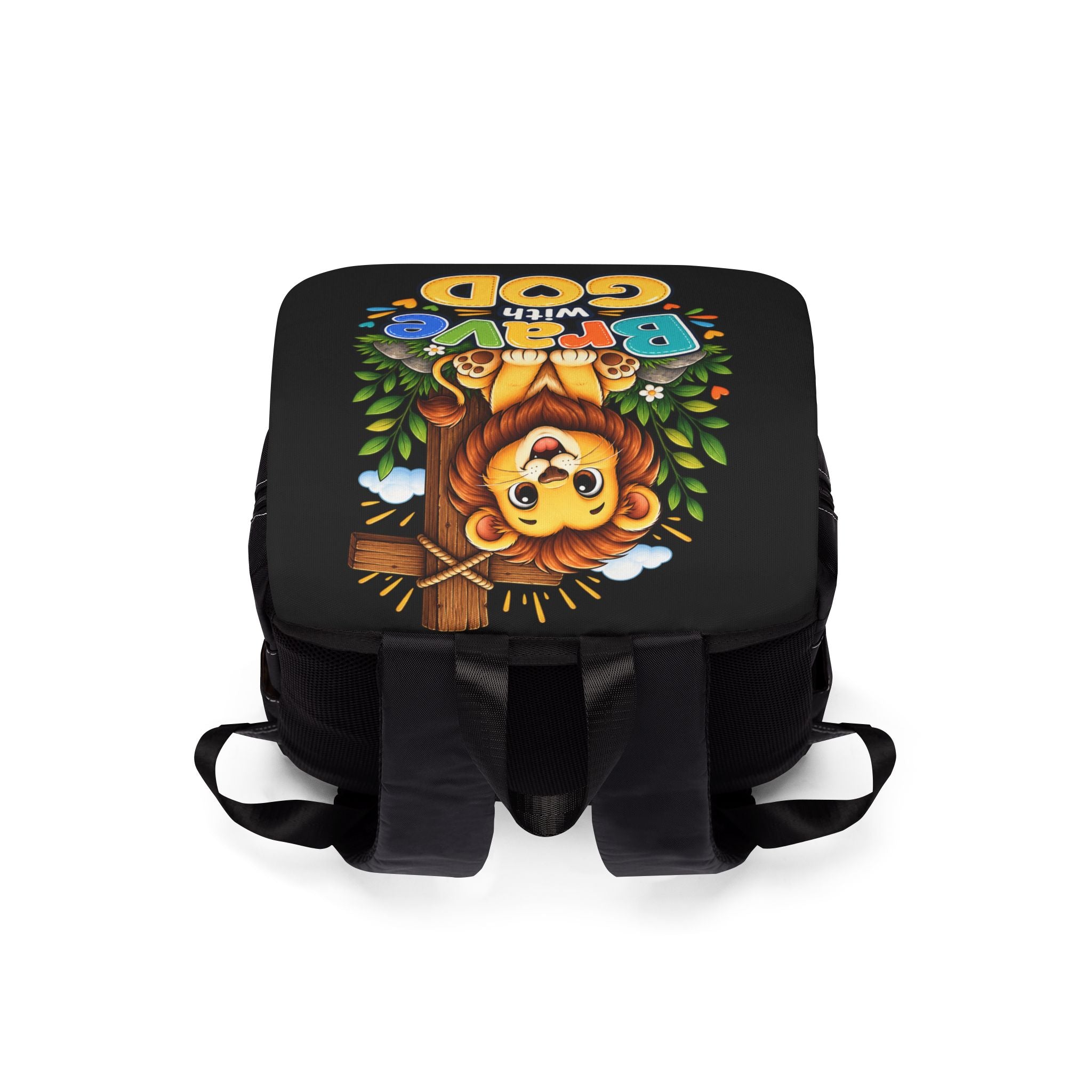 Copy of Brave with God Black Kids Backpack|Christian School Backpack| Cute Lion Book Bag for Boys and Girls