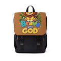 Brave with God Brown Kids Backpack| Christian School Backpack| Cute Lion Book Bag for Boys & Girls