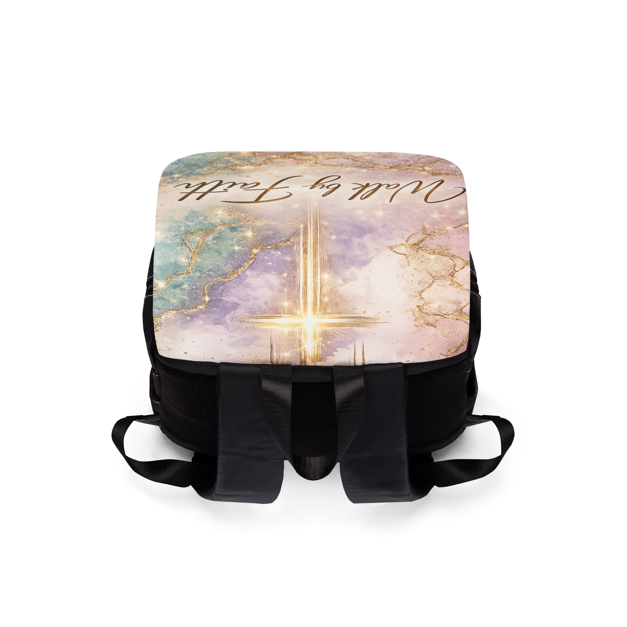 Walk by Faith Christian Backpack | Premium Marble Faith Shoulder Bag.
