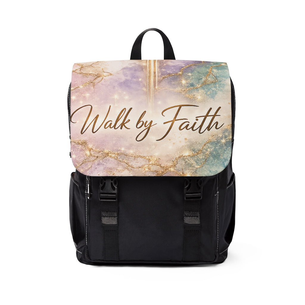Walk by Faith Christian Backpack | Premium Marble Faith Shoulder Bag.