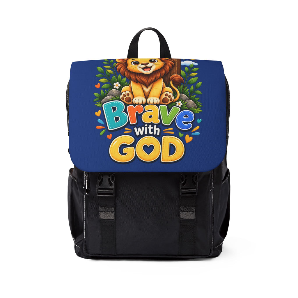 Copy of Brave with God Blue Kids Backpack| Christian School Backpack| Cute Lion Book Bag for Boys and Girls