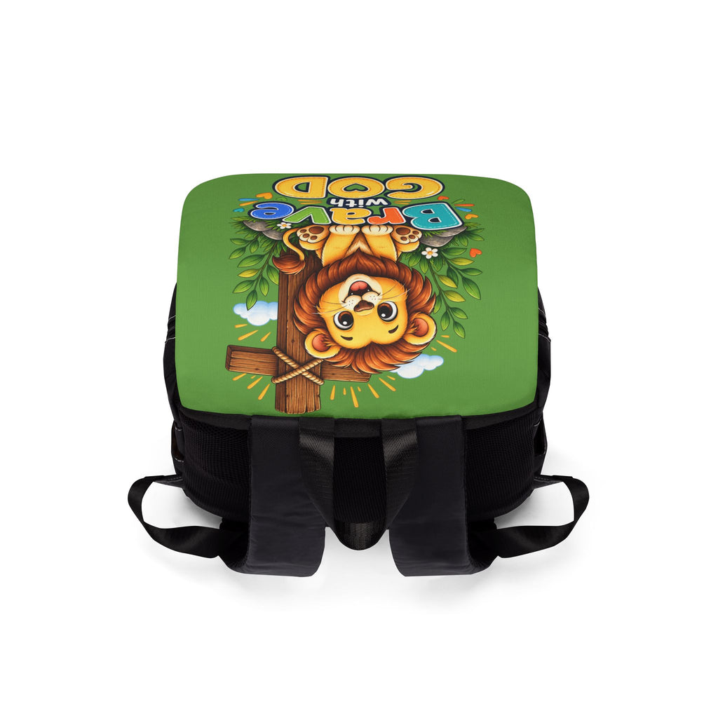 Copy of Brave with God Green Kids Backpack| Christian School Backpack|Cute Lion Book Bag for Boys&Girls