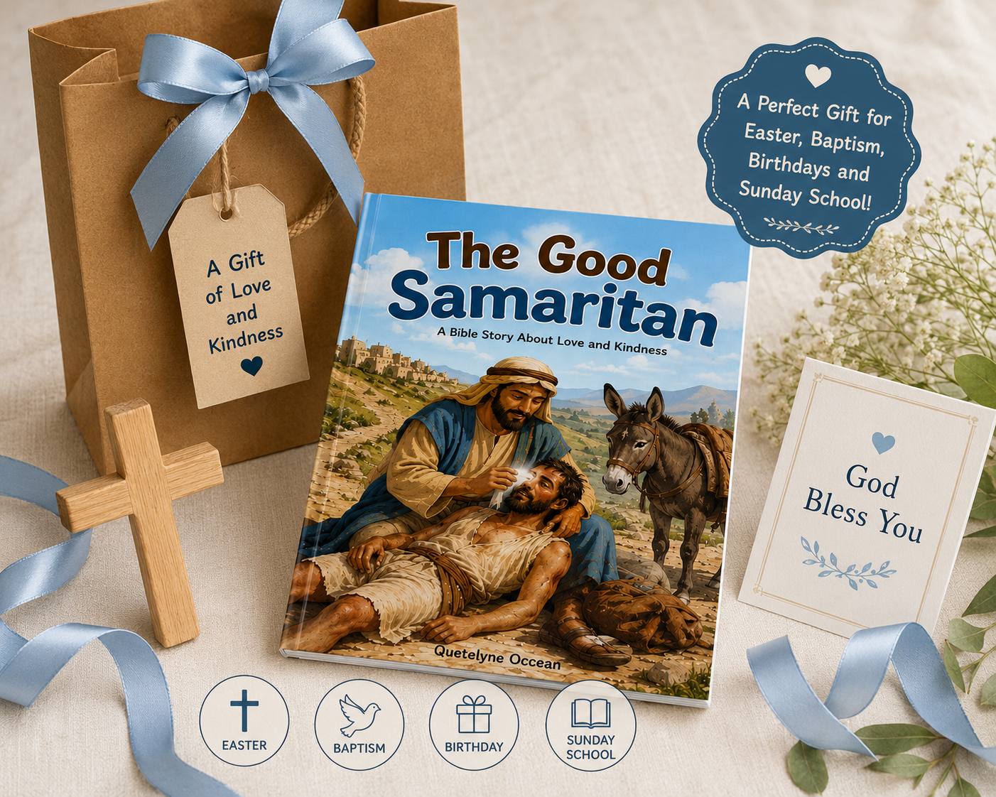 The Good Samaritan Bible Story Book for Kids | Christian Picture Book | Sunday School, Easter & Baptism Gift