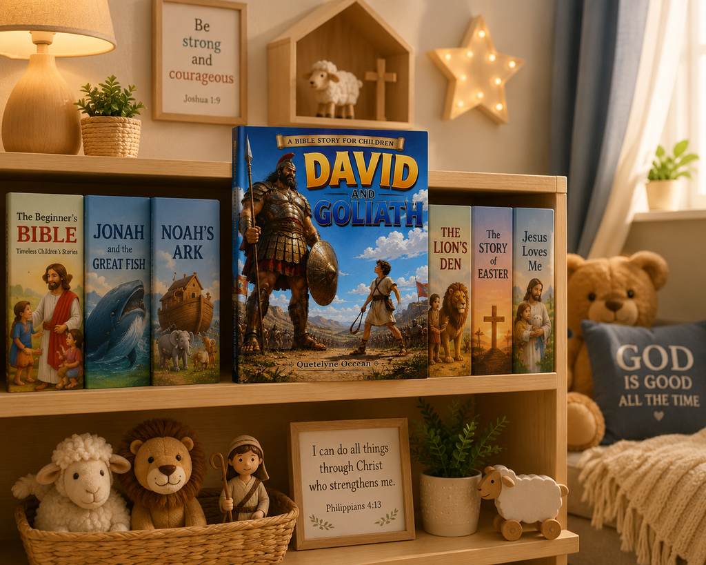 David and Goliath Bible Story Book for Kids | Christian Picture Book Ages 4-8 | Full Color Bedtime Story | Sunday School Gift