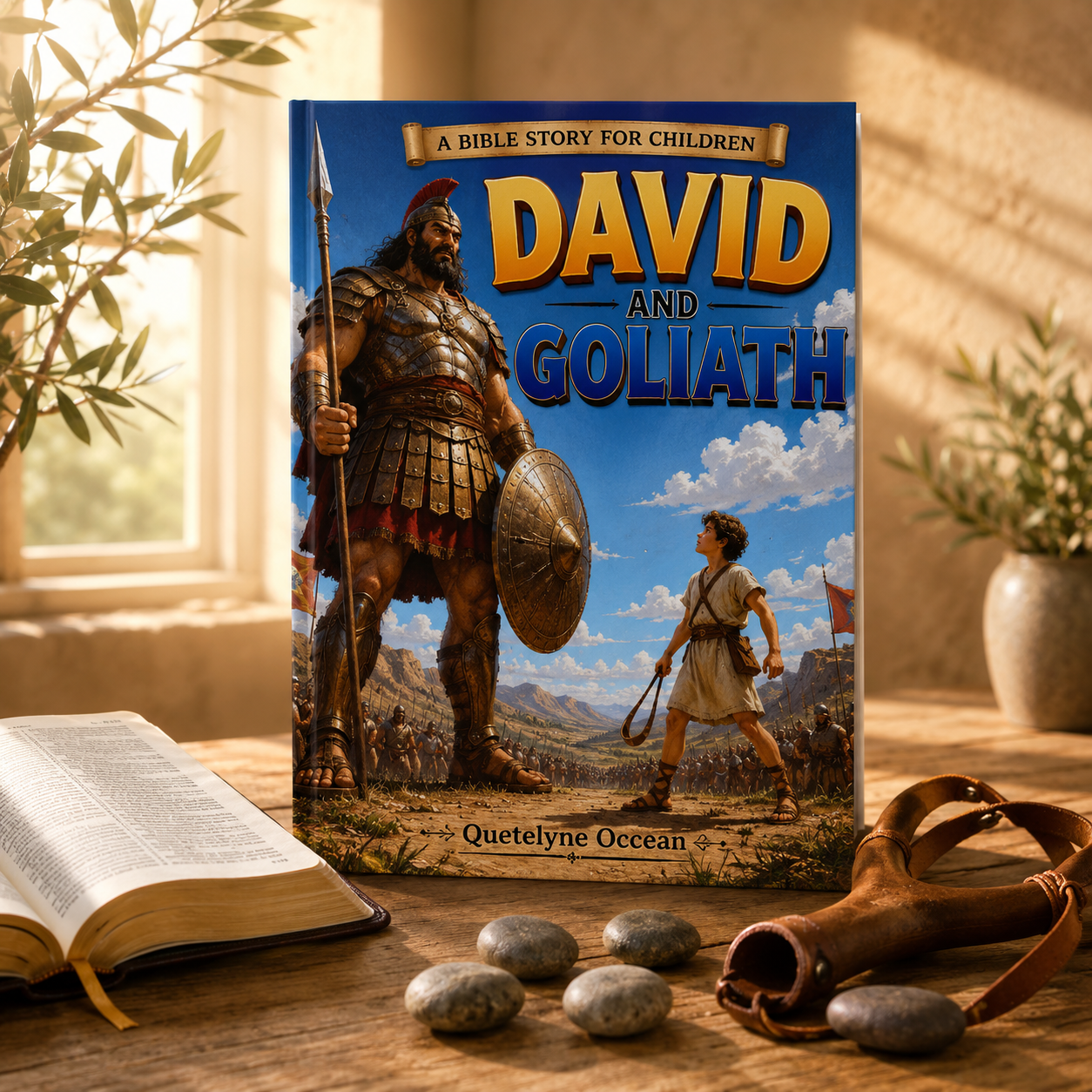 David and Goliath Bible Story Book for Kids | Christian Picture Book Ages 4-8 | Full Color Bedtime Story | Sunday School Gift