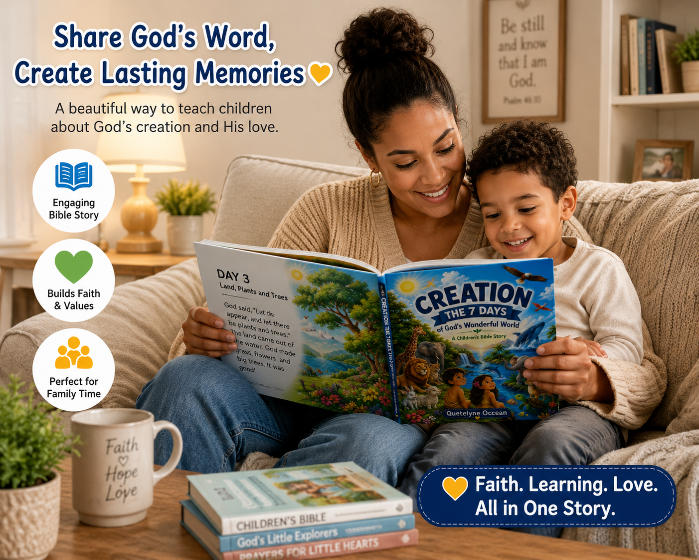 Creation Bible Story PDF | The 7 Days of God's Wonderful World | Christian Kids Book | Ages 3–7 | Instant Download
