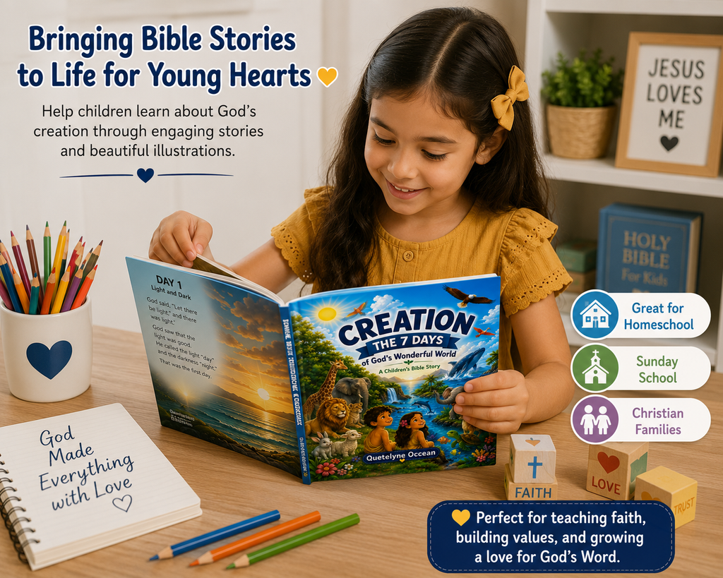 Creation Bible Story PDF | The 7 Days of God's Wonderful World | Christian Kids Book | Ages 3–7 | Instant Download