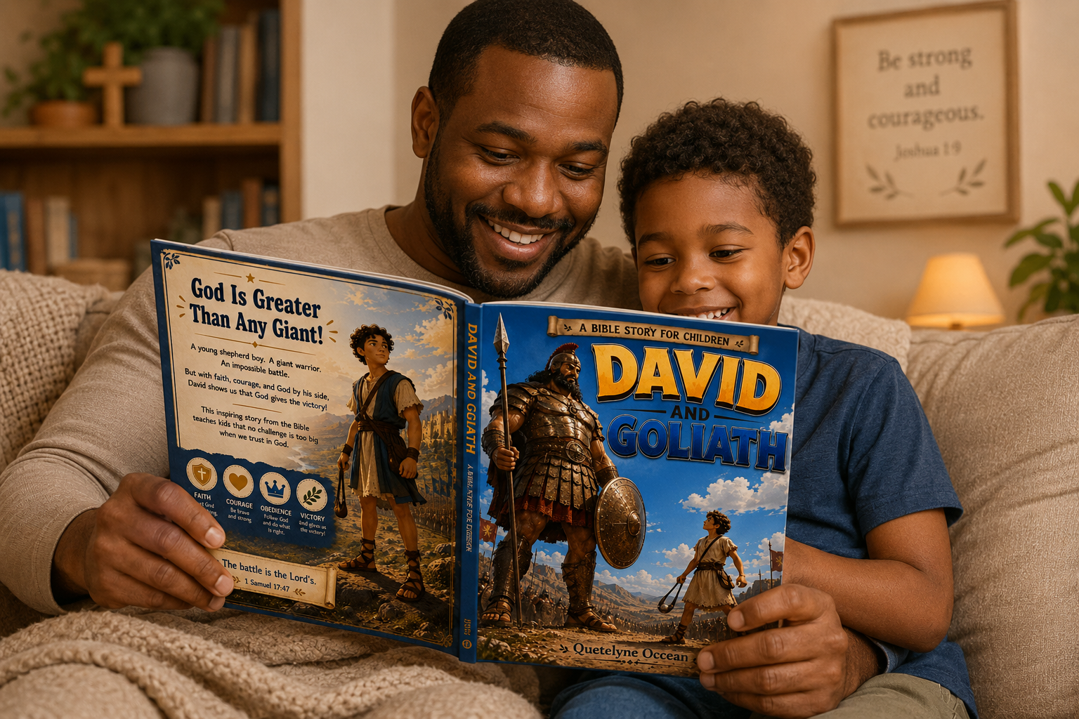 David and Goliath Bible Story Book for Kids | Christian Picture Book Ages 4-8 | Full Color Bedtime Story | Sunday School Gift