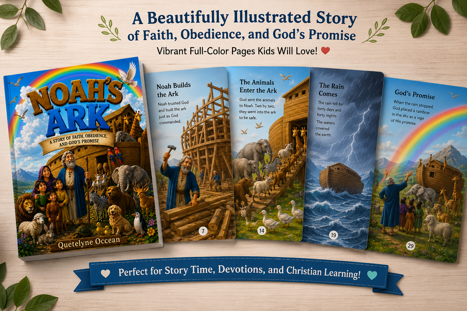 Noah's Ark Children's Bible Book | Christian Picture Book for Kids | Bible Story | Bedtime Story | Sunday School Gift