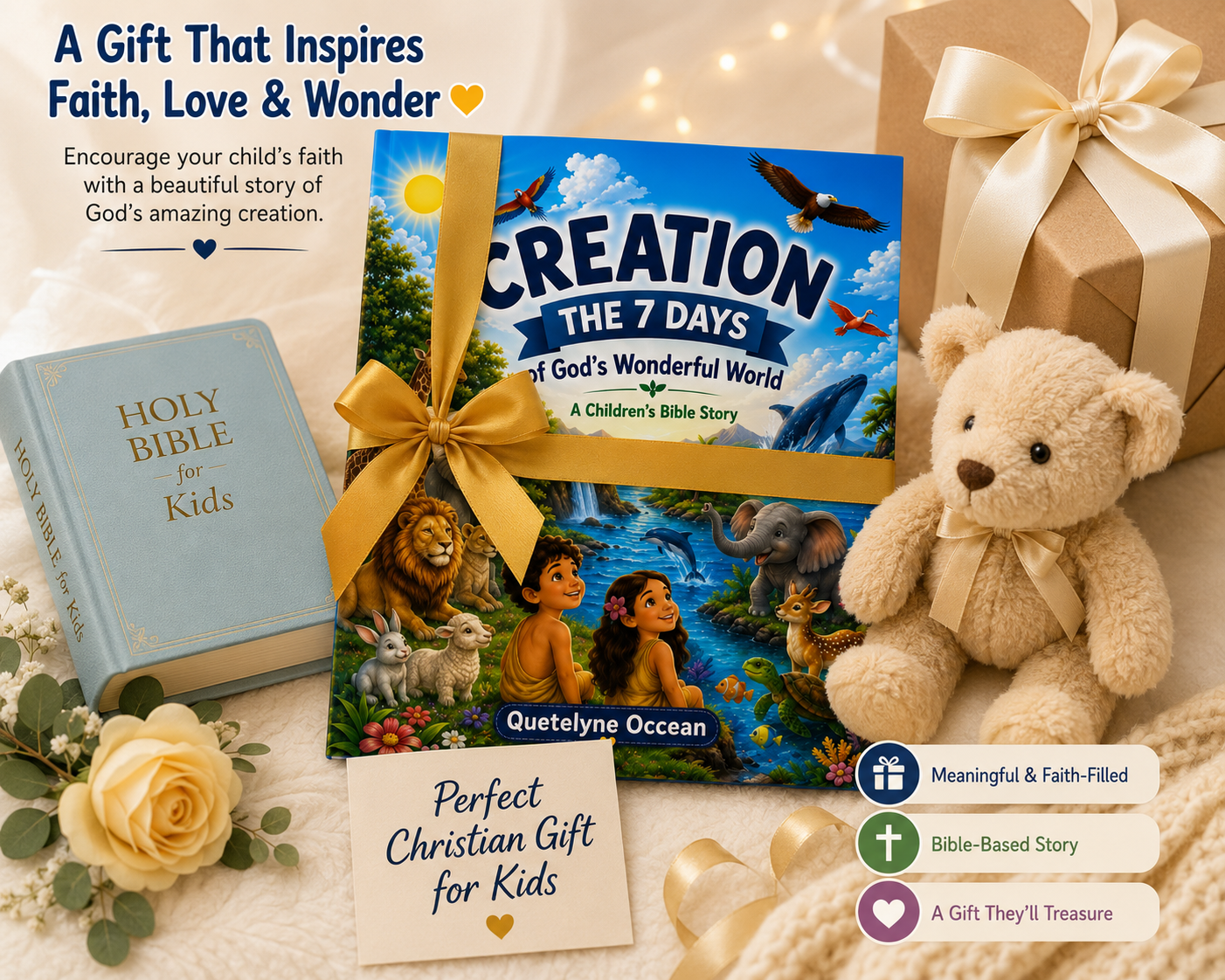Creation Bible Story PDF | The 7 Days of God's Wonderful World | Christian Kids Book | Ages 3–7 | Instant Download