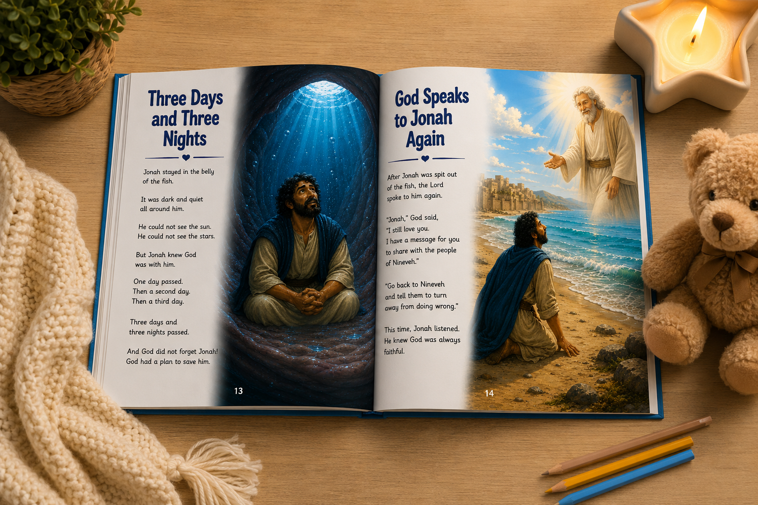 Jonah and the Big Fish Children's Bible Book | Christian Picture Book for Kids Ages 3–8 | Bible Story Gift | Sunday School Book