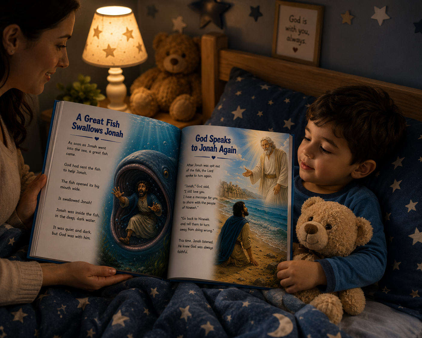 Jonah and the Big Fish Children's Bible Book | Christian Picture Book for Kids Ages 3–8 | Bible Story Gift | Sunday School Book