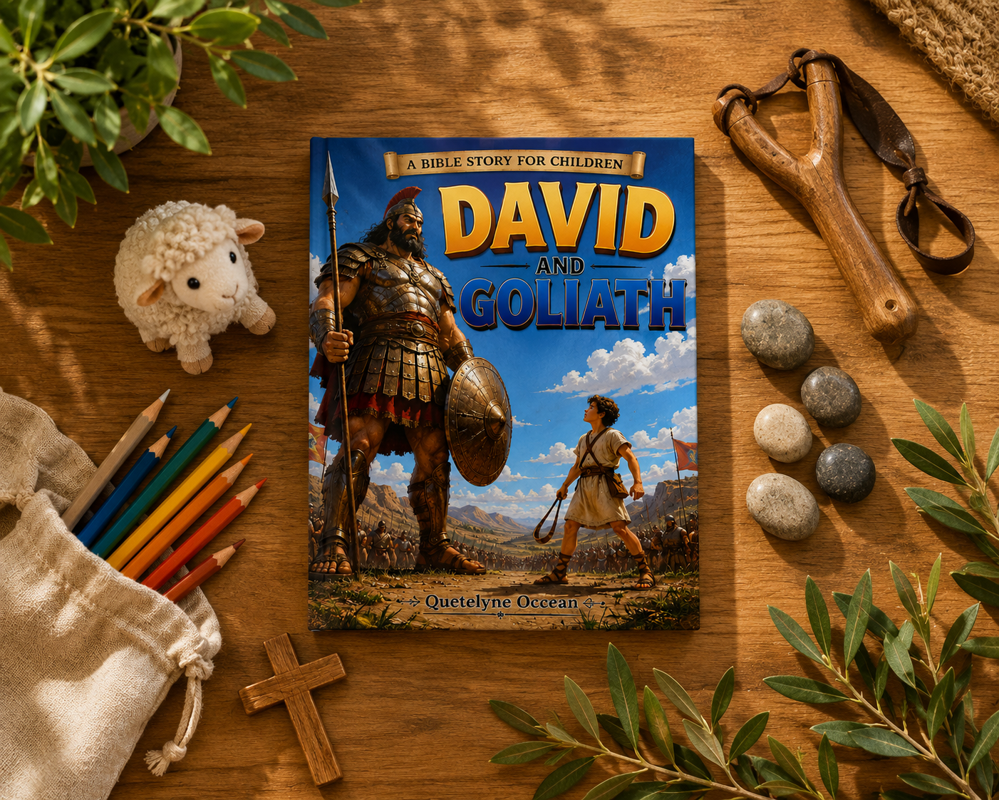 David and Goliath Bible Story Book for Kids | Christian Picture Book Ages 4-8 | Full Color Bedtime Story | Sunday School Gift
