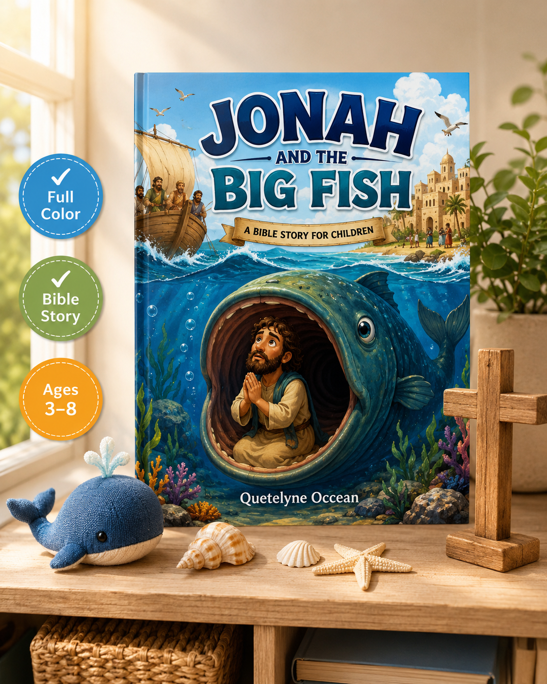Jonah and the Big Fish Children's Bible Book | Christian Picture Book for Kids Ages 3–8 | Bible Story Gift | Sunday School Book