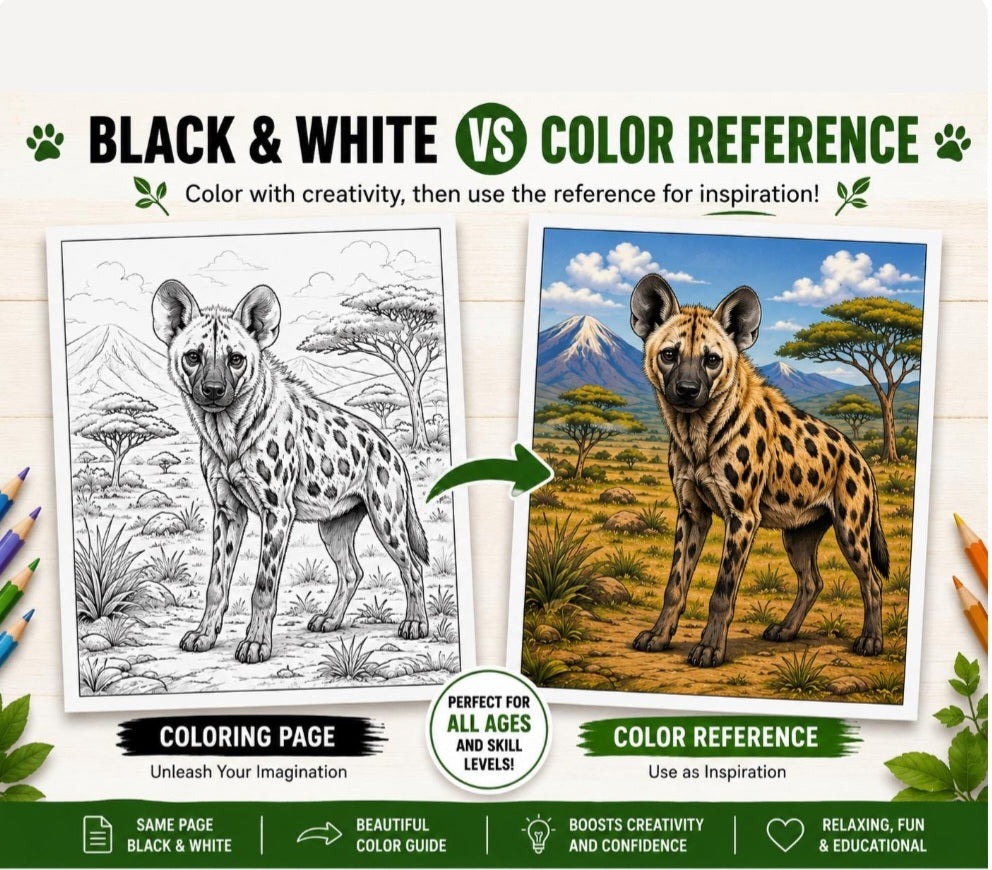 Wild Animals Coloring Book for Kids Ages 6–10 | Premium Edition | 40 Coloring Pages & 40 Color Reference Pages | Printable PDF Activity Book